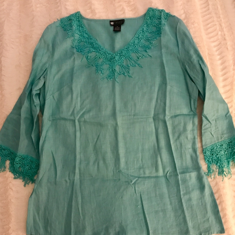 Linen Aqua Tunic